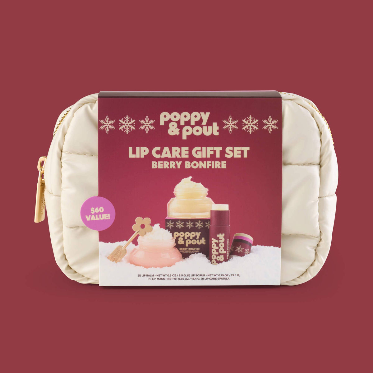 Puffer Bag Gift Set, Retro Ski, Berry Bonfire, Limited Edition