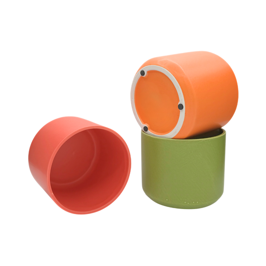 5.15"D Addey Ceramic Cylinder Pots - Assorted Citrus Set