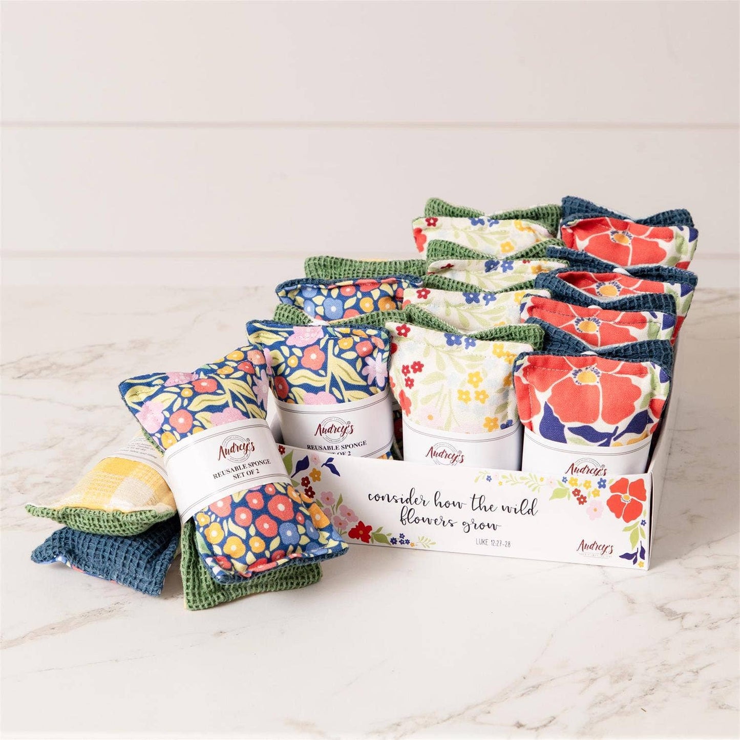 Reusable Fabric Sponges - Fun Floral Set (PK/12 AST)