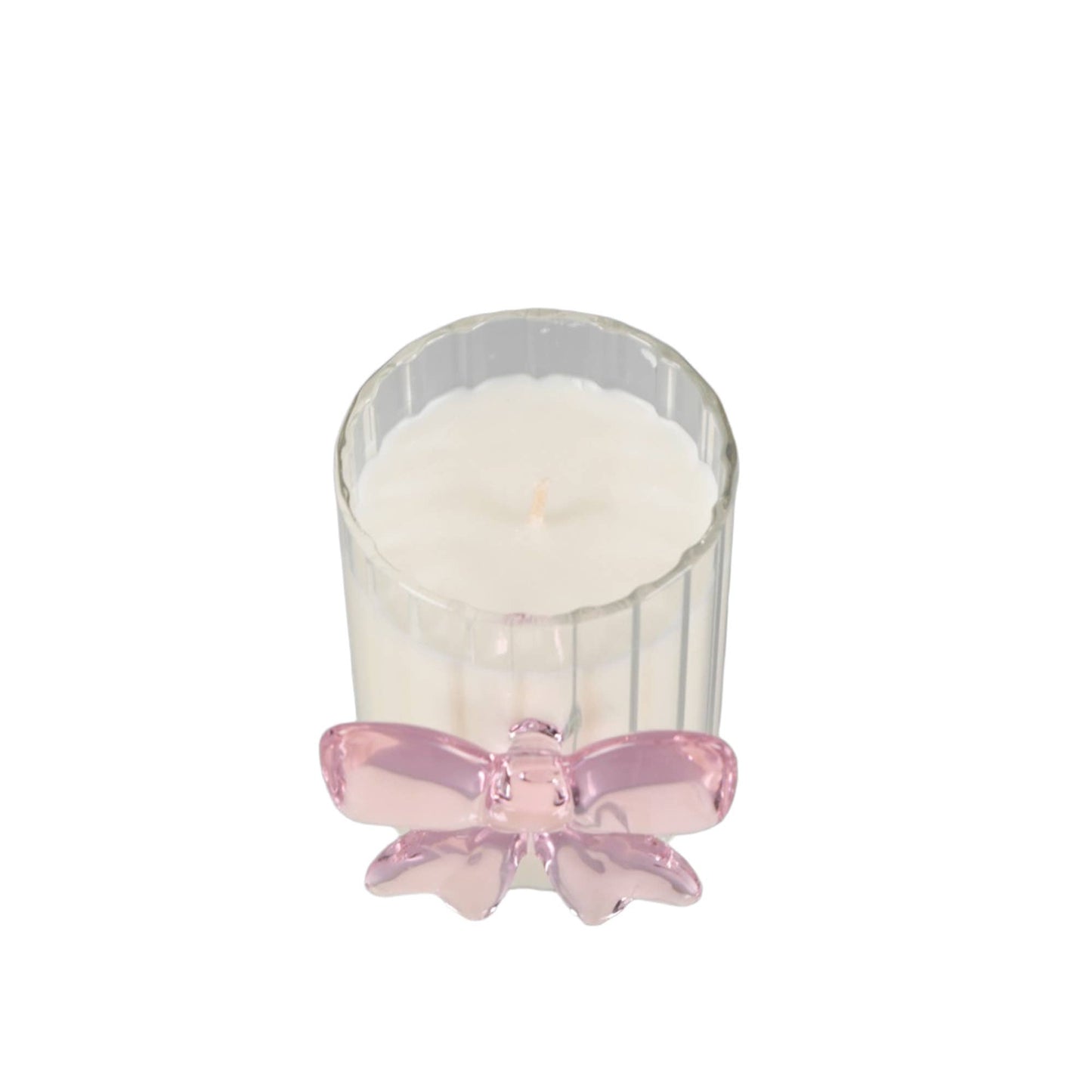 3.5"H Glass Candle w/Bow (7.1 oz) -Sparkling Champagne