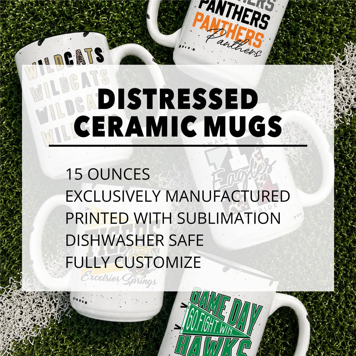 Team Diamond Custom Distressed 15oz Mug (SPIRITDM1027)