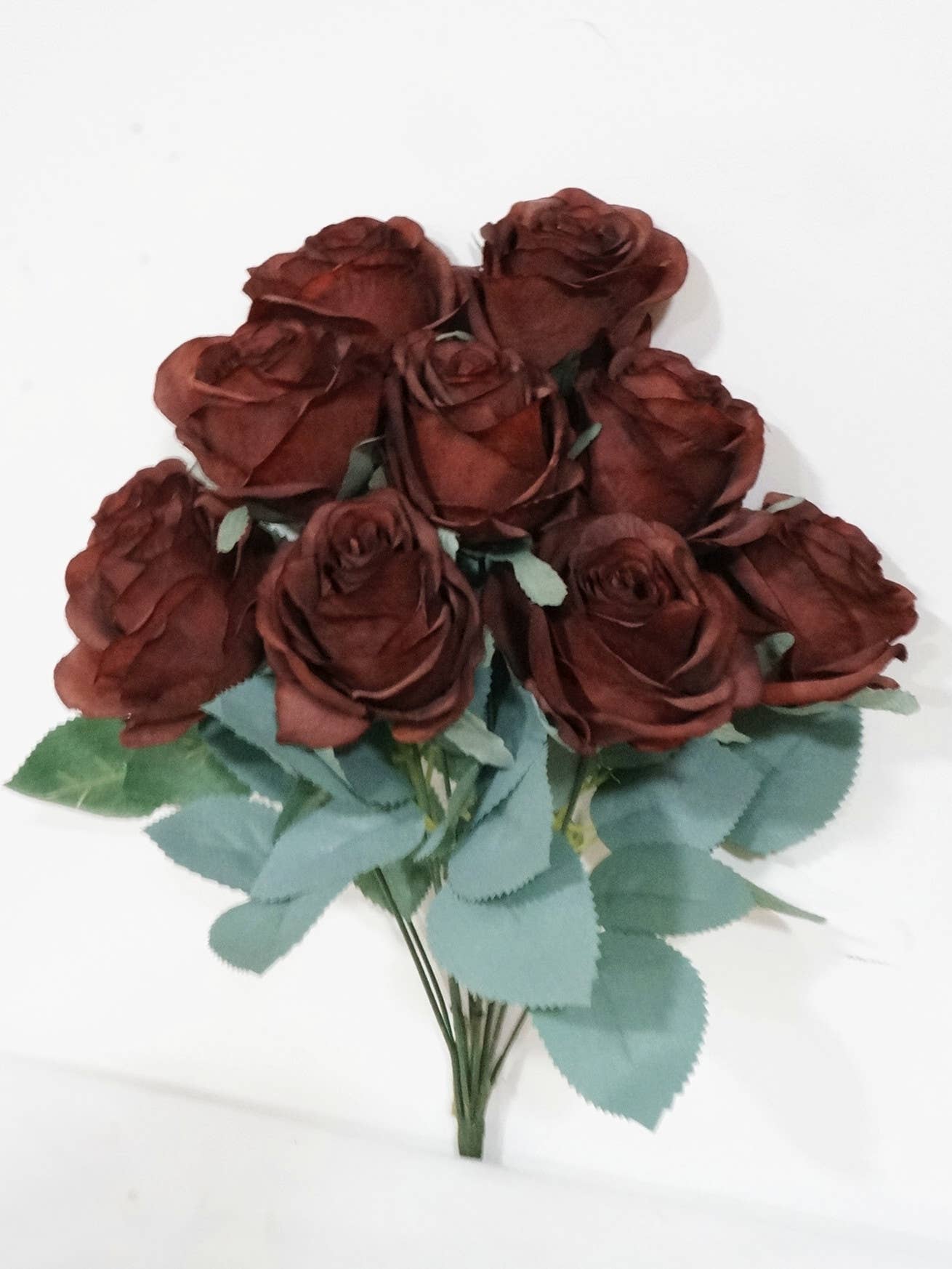 Princess Diana Rose Silk Artificial Flower Bunch, 10 Heads