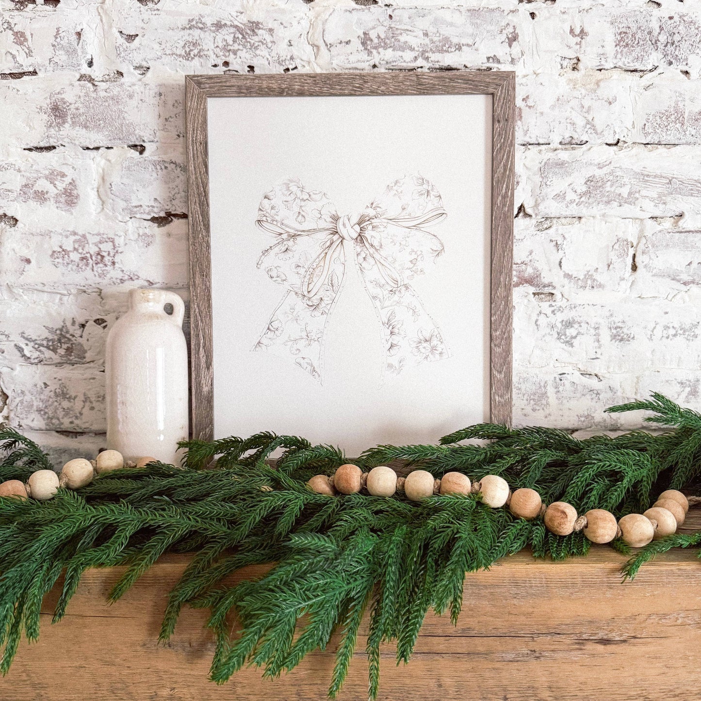 Vintage Neutral Bow Wood Sign