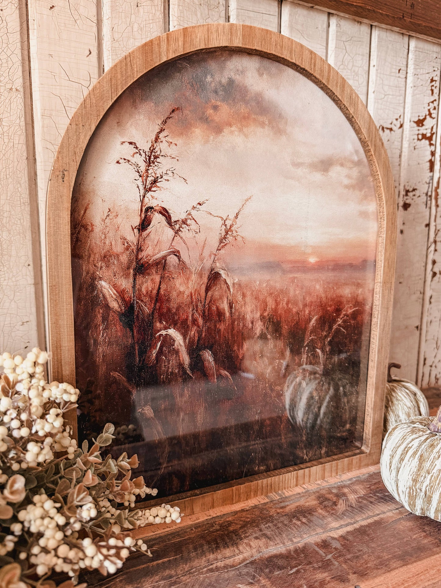 Framed Arch - Autumn Cornfield Sunset Print