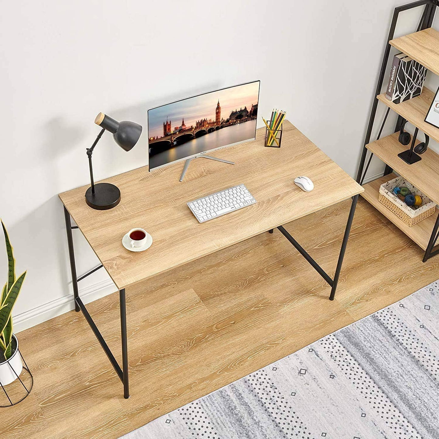 Modern Computer Desk – 47” Workstation with Metal Frame