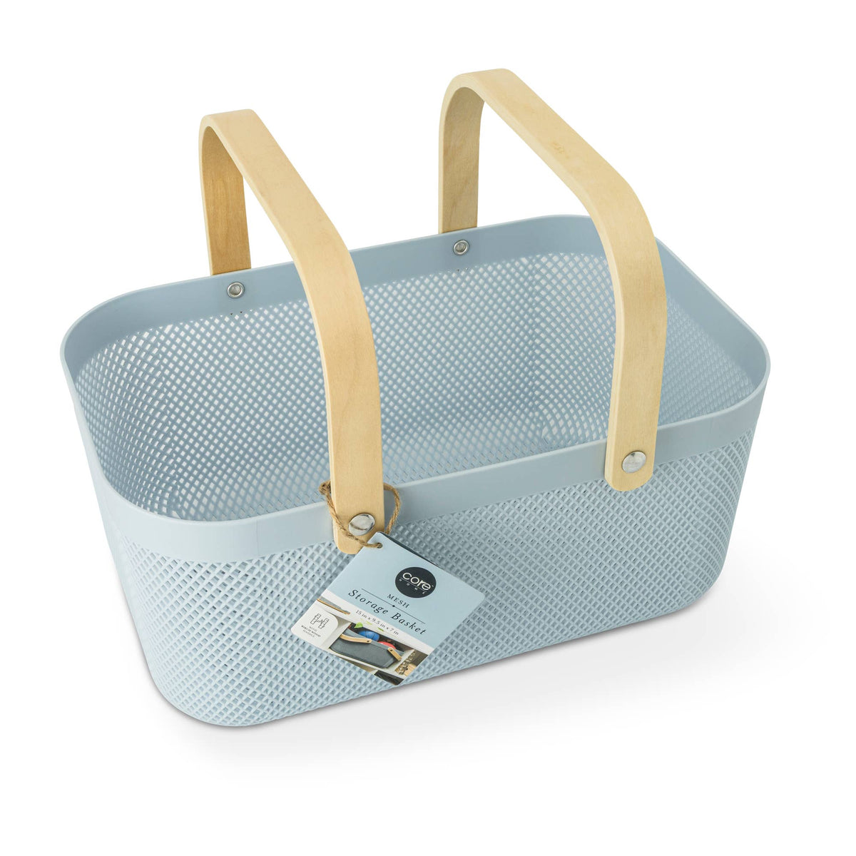 Large PP Mesh Basket w/ Wooden Handle - CDS