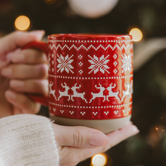 *NEW* Red Fair Isle Sweater Stoneware Coffee Mug - Gifts