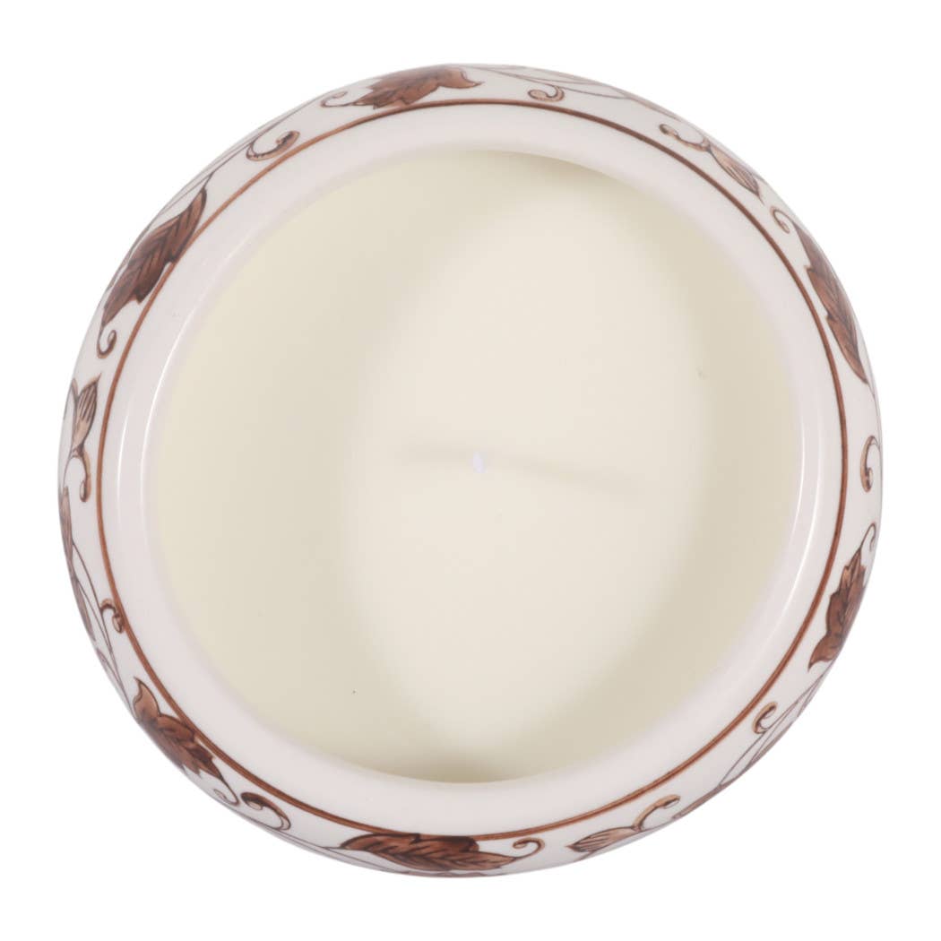 Scented Candle - Neroli Basil Wax Brown Chinoiserie, 7 Oz.