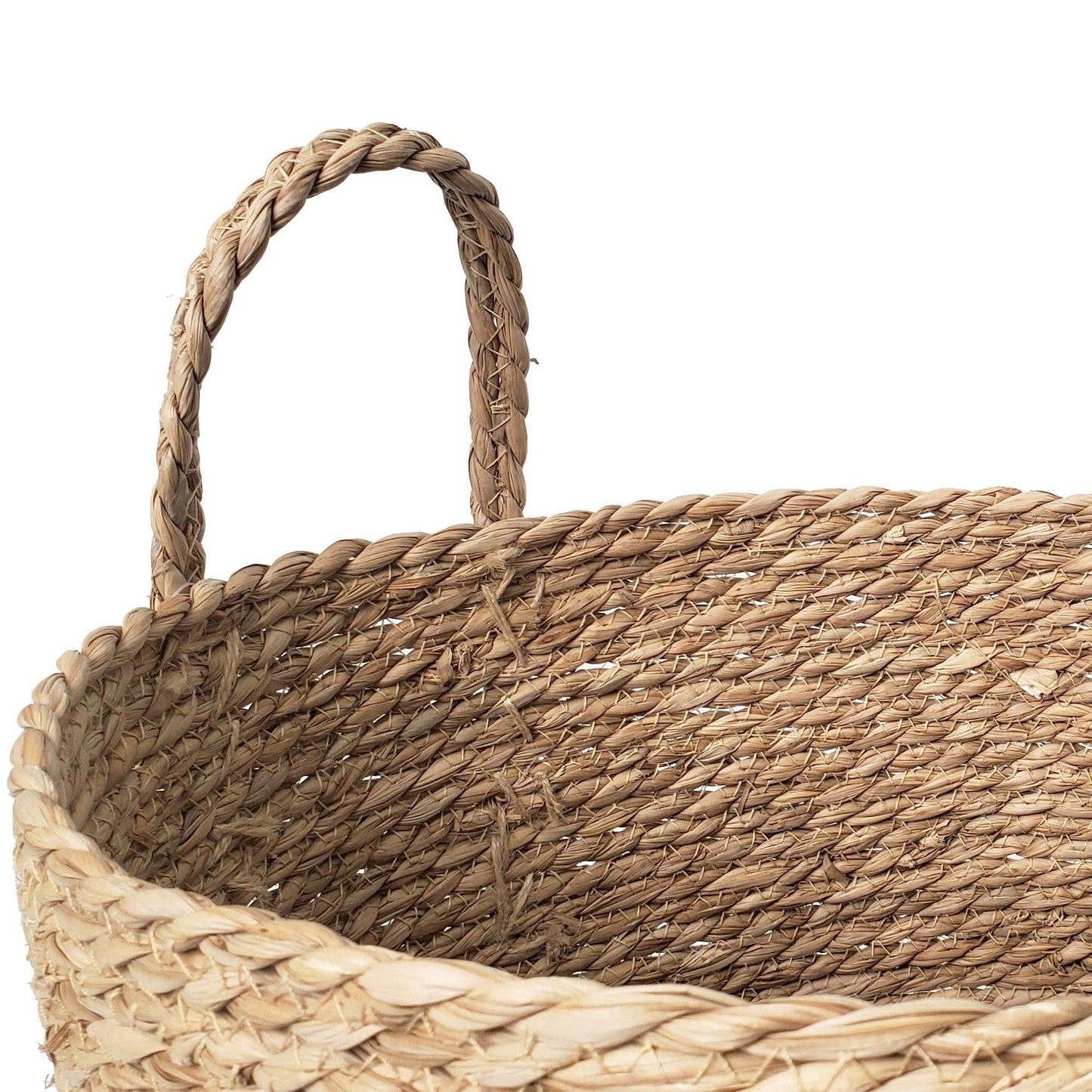 Woven Rattan Floor Round Basket - 14" Diameter x 12"H