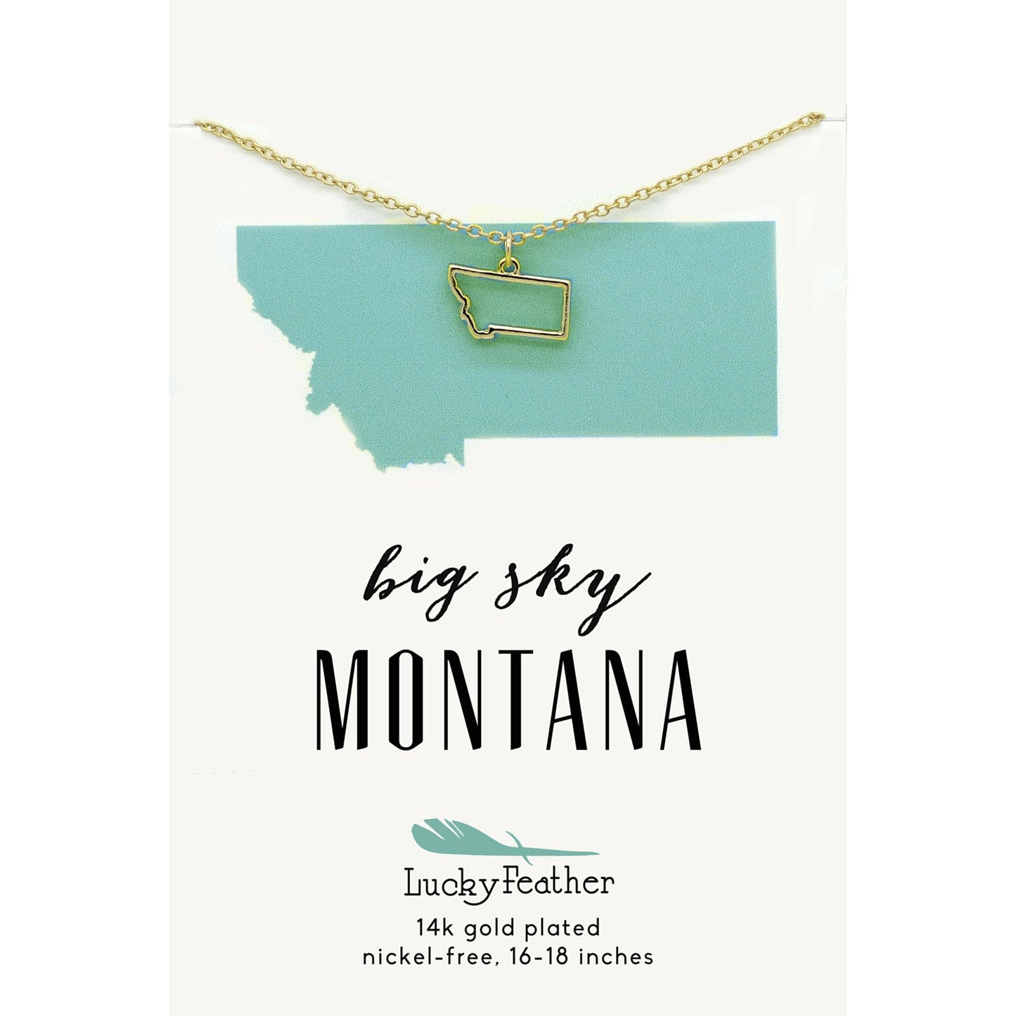 State Necklace - Gold - MONTANA