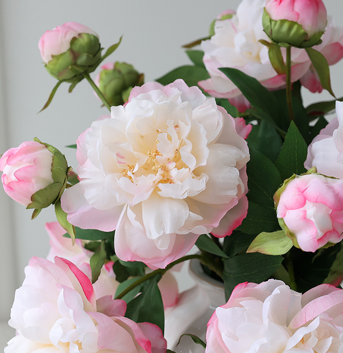 26''T Silk Artificial Peony Spray, Spring Blooming Peonies
