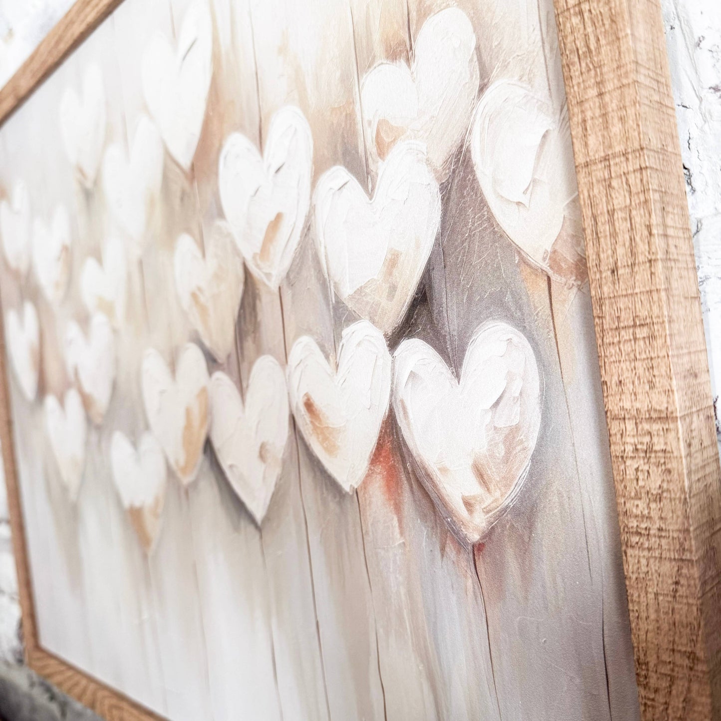 White Balloon Hearts Valentines Day Wood Sign - Rectangle