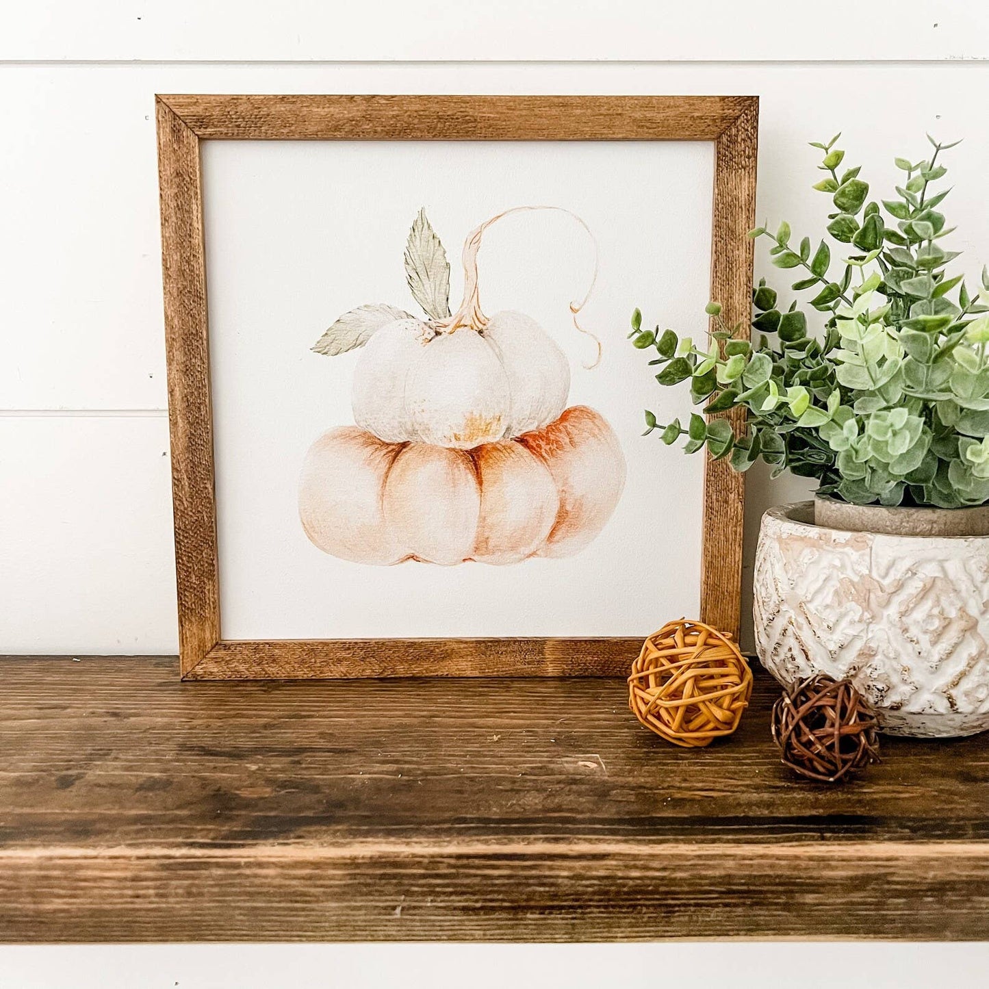 Stacked Pumpkins Fall Sign