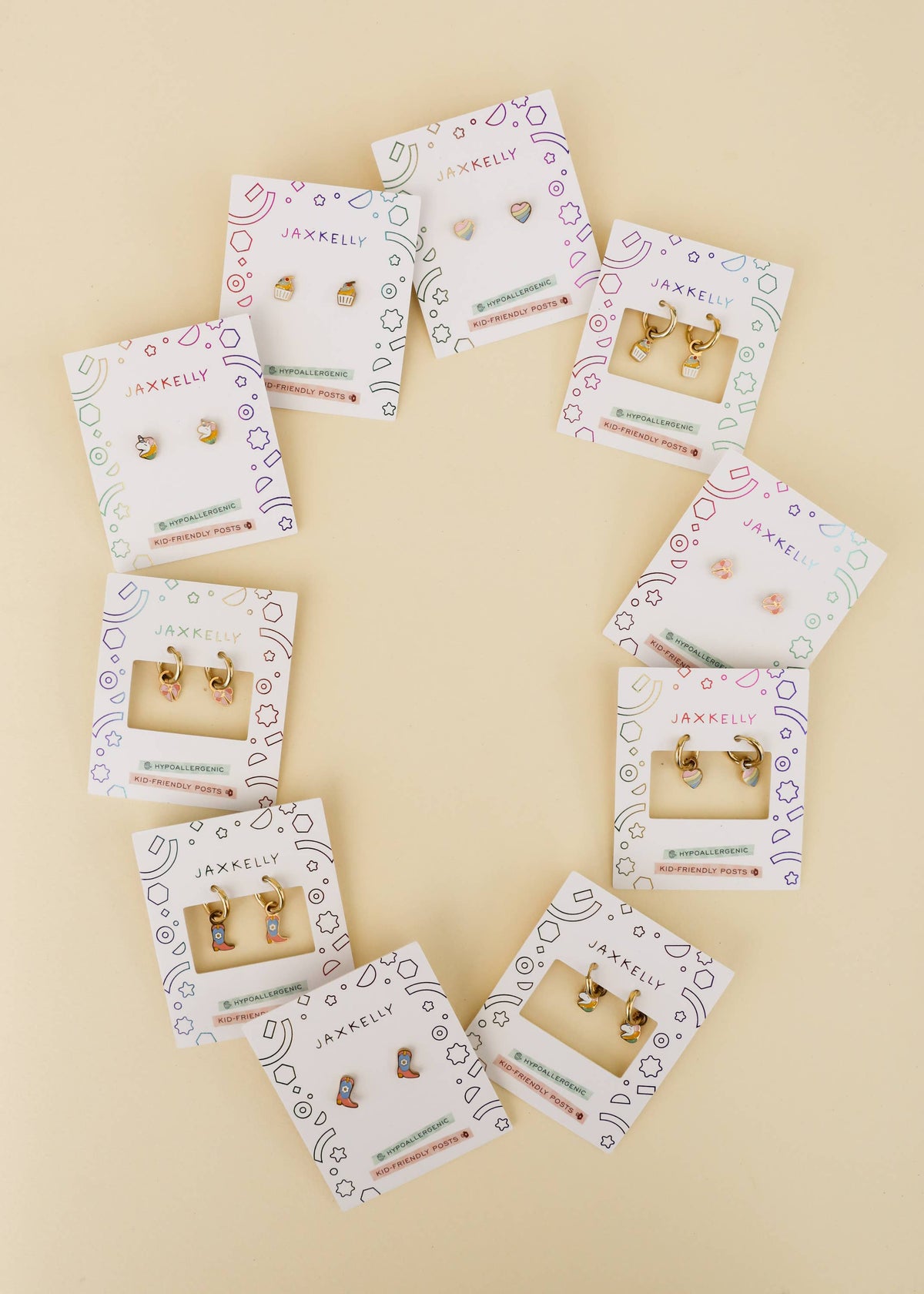 Boot Enamel Flat Back Kids Earrings