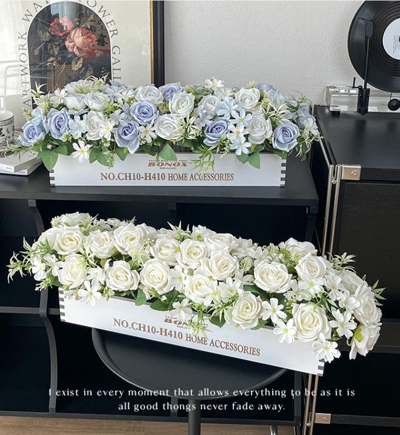 11''T Silk Mixed Floral Bunch, Roses/Daisies Flower Bush