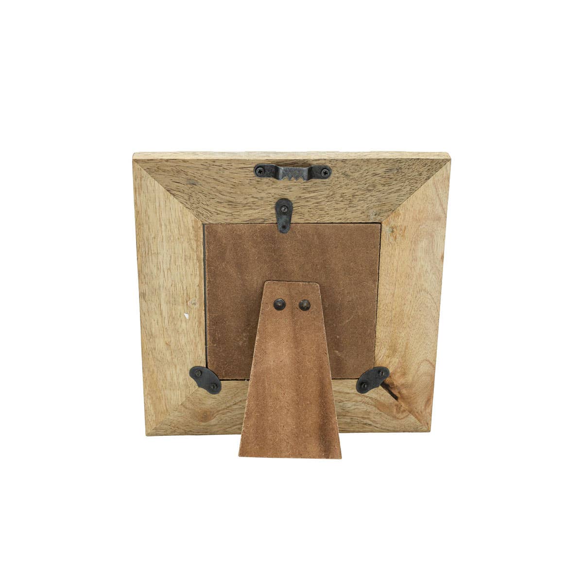 4x4 Gwendolyn Check Photo Frame Tan With Brass Inlay