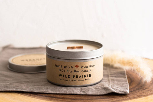 Wild Prairie Cabin Candle Tin