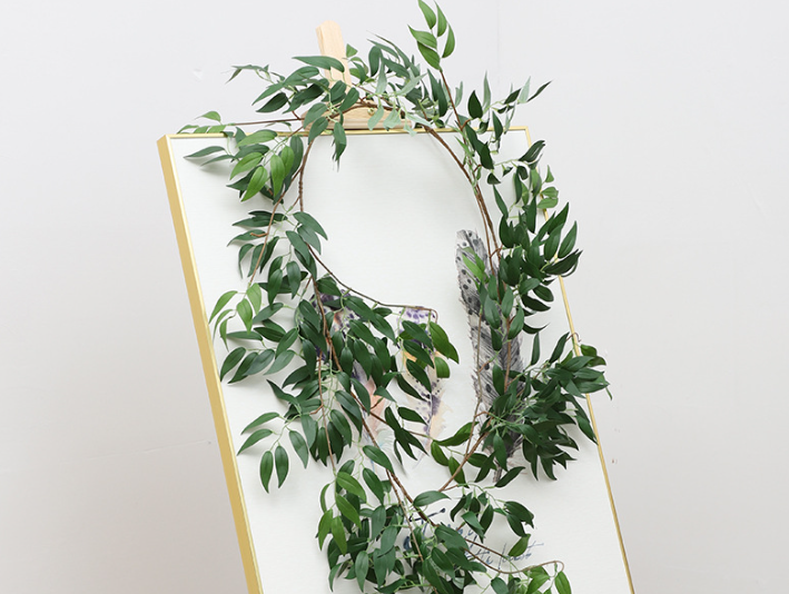 20'' Silk Eucalyptus Leaves Bush, Fake Seeded Eucalyptus