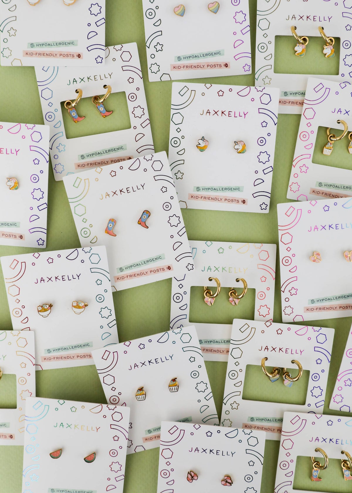 Boot Enamel Flat Back Kids Earrings