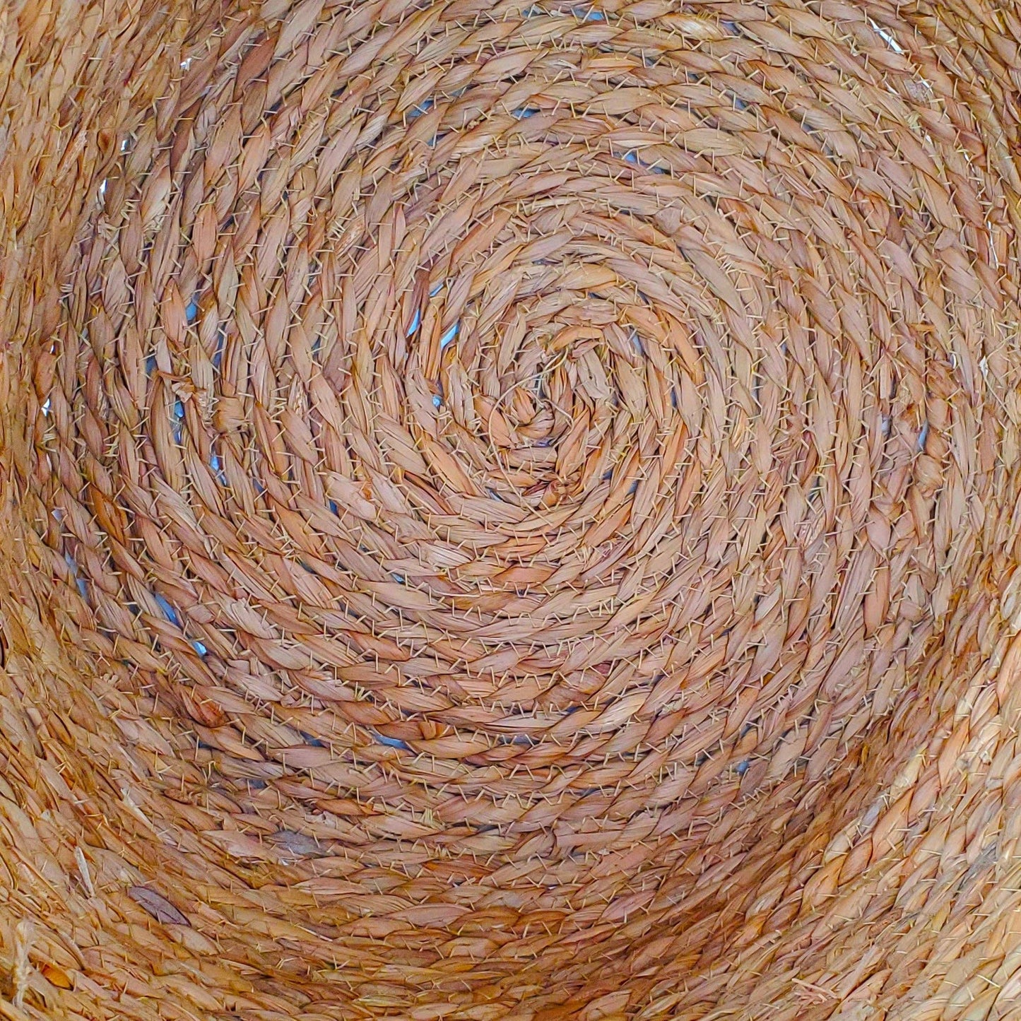 Woven Rattan Floor Round Basket - 14" Diameter x 12"H