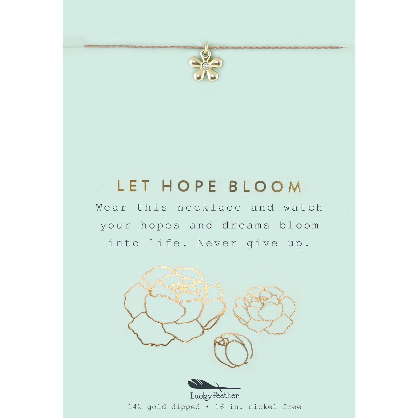 New Moon Gold Necklace - LET HOPE/FLOWER
