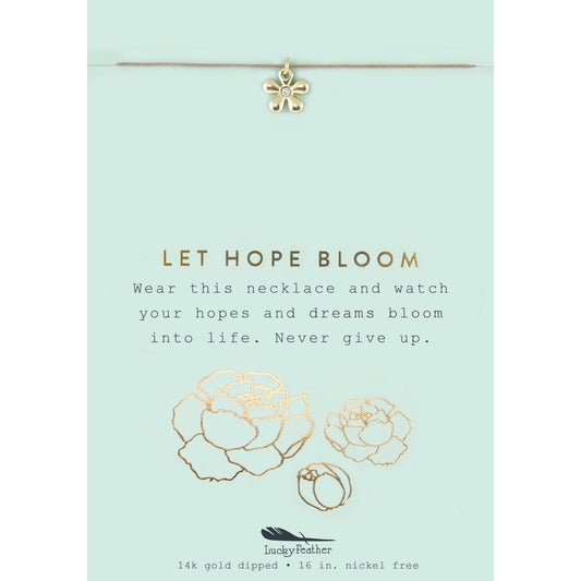 New Moon Gold Necklace - LET HOPE/FLOWER
