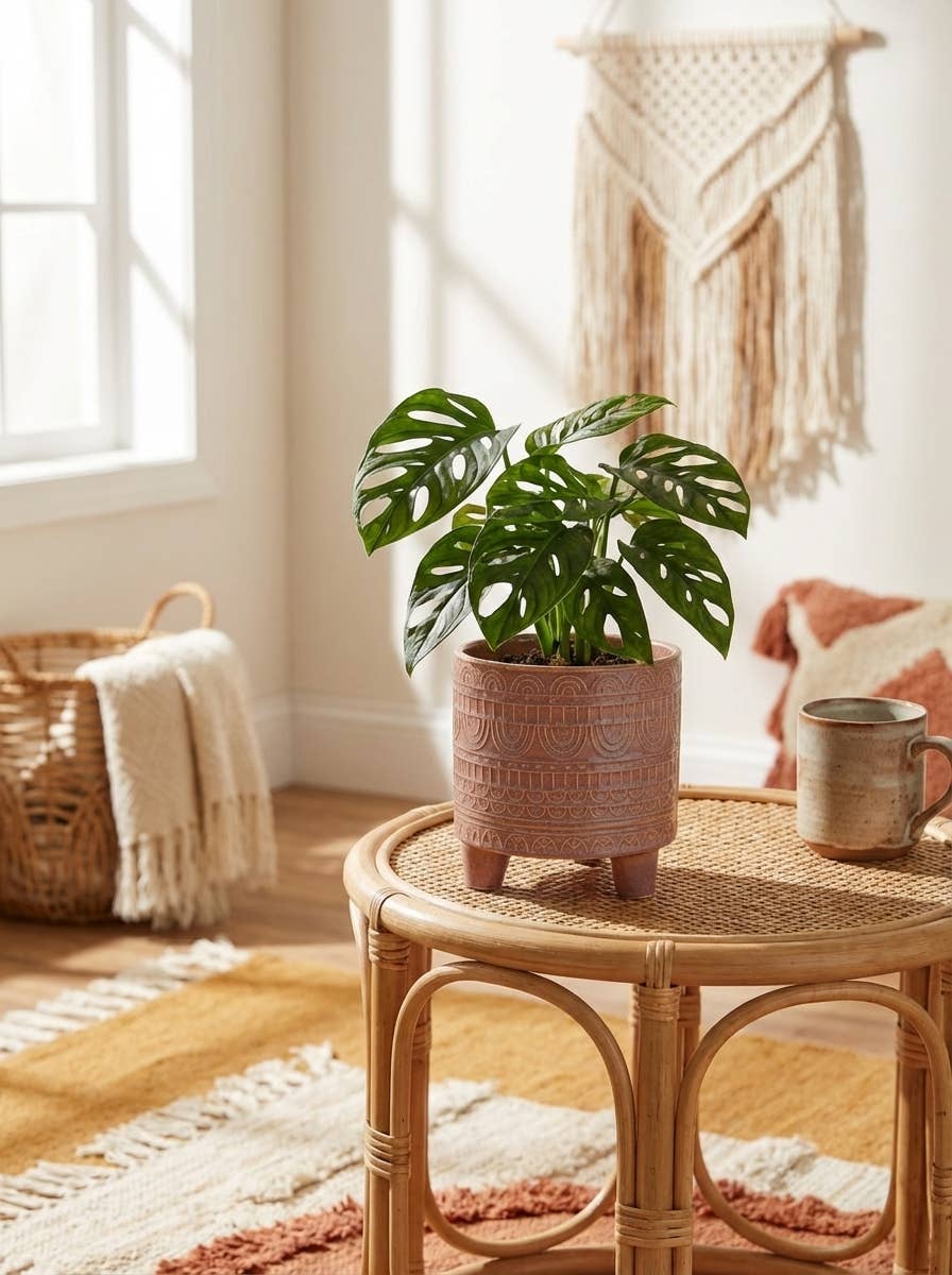 Boho Terracotta Footed Ceramic Planter