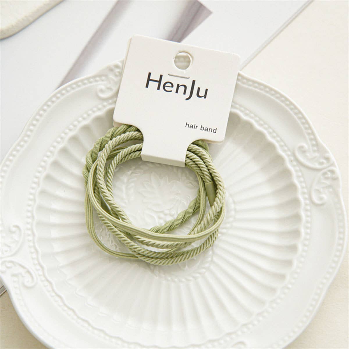 4PCS/SET SUPER STRETCHY ELASTIC SIMPLE HAIR TIES_CWAHA0334