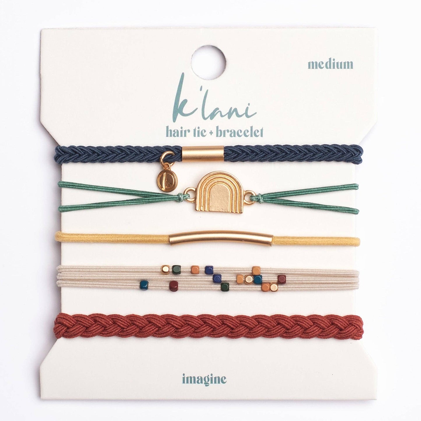 "Imagine" Gold Rainbow Hair Tie Bracelets